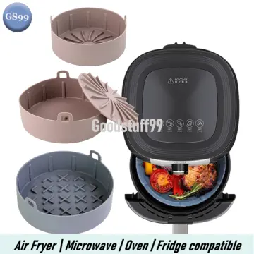 Three Color Silicone Air Fryer Oven Baking Basket Reusable Tray