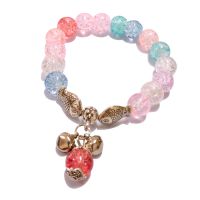 【CW】 New Arrival Female Cracked Colorful Glass Beaded Fashion Metal Small Wrist Decoration Jewelry Gifts