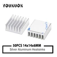 YOUNUeon แผงระบายความร้อนขนาด14มม. X 6มม. สำหรับการ์ด Vga ชิปหน่วยความจำ Ic แรมฮีทซิงค์อะลูมิเนียม50ชิ้น14x14x