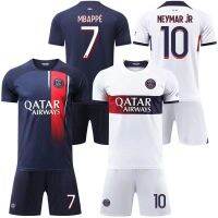 2023/2024 Paris Saint-Germain home and away jerseys for Ligue 1 and Champions League matches with Messis number 30, Mbappes number 7, and Neymars number 10. Customized training and match childrens football jerseys for boys and girls, football team uni