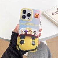 APEC เคสเลเซอร์รูปการ์ตูนยิ้มน่ารักเคสโทรศัพท์เคลือบสีสันสำหรับ IPhone 14 Pro Max 14 Pro 13 Pro Max 12 Promax 11 13Promax เคสไอโฟนเคสประกบหลังแบบแข็งกันกระแทก