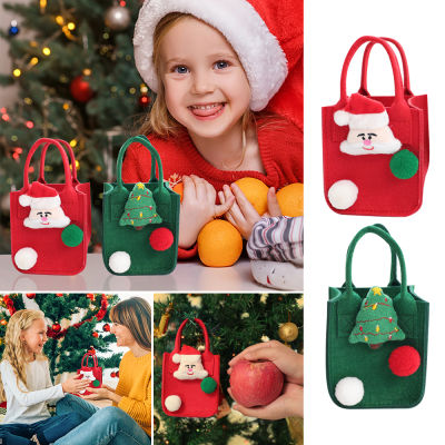 ABL ถุงแอปเปิ้ลคริสต์มาสแบบพกพาถุงผ้าสักหลาดซานตาคลอสขนาดเล็กสำหรับแฟนสาวเด็กของขวัญ