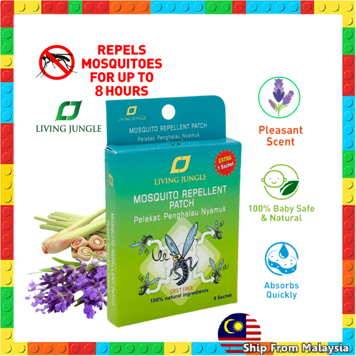 [Living Jungle] Mosquito Repellent Patch 9 Sachet Lazada