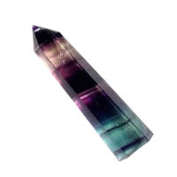 ธรรมชาติหินดิบหกด้านคริสตัลคอลัมน์ที่มีสีสัน Fluorite เครื่องประดับเสาฟลูออไรต์สีเขียวแร่ฟลูออไรต์สีม่วง DIY ชิ้นสำหรับตกแต่งบ้าน