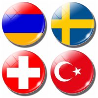 Sweden Armenia Switzerland Turkey Spain Ukraine Flag 30MM Fridge Magnet Glass Dome Refrigerator Stickers Note Holder Home Decor