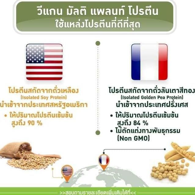 ส่งฟรี-โปรตีน-โปรตีนจากถั่วเหลือง-ถั่วลันเตาสีทอง-ไม่มีส่วนผสมของนม-มีกรดอมิโนที่จำเป็นครบถ้วน-โปรตีนคุณภาพ-วีแกน-มัลติ-แพลนท์