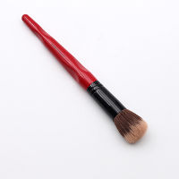 New Red Body Curve Plastic Long Handle Soft Synthetic Large Round Stippling Foundation Brush