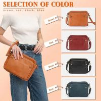 ¤  Three Layer Leather Crossbody for 2023 Shoulder Ladies Female Clutch Messenger Pack