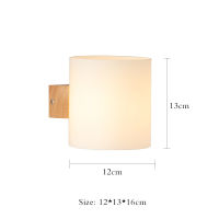 Decorative Nordic Sconce Wall Lights with Glass Shade Creative Home Indoor Bedside Led Wall Lamp Wood Night Lights Fixtures E27