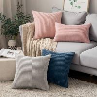 Large Cushion Cover Supersoft Corduroy Pillow Case Nordic Striped Decorative Pillow Cover for Bed Couch Sofa Spring Home Decor