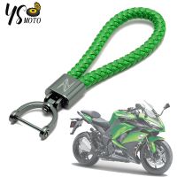 For KAWASAKI Z400 Z900 Z1000SX Z800 Z750 Z300 Z650 ZH2 Custom With LOGO Motorcycle Braided Rope Keyring Metal Keychain