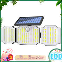 Solar Lights Outdoor 238LED Motion Sensor Lights With Remote Control 3 Heads Security LED Flood Lights IP65 Waterproof Wall Lamp For Home Garden Garage