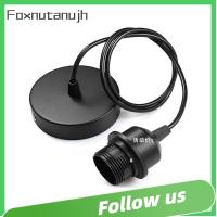 FOXNUTANUJH แผ่นรองรีด ที่แขวนโคมไฟ สายเคเบิลยาว1เมตร E26 E27 ซ็อกเก็ตโคมไฟ อุปกรณ์เสริมแสงสว่าง สีดำสีดำ ที่ยึดโคมไฟเพดาน จี้ไฟ