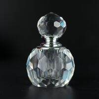 Portable Refillable 1ML Facet Round Crystal Attar Oil Perfume Bottle Decorative Essential Bottle