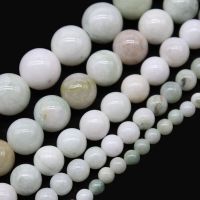 Natural Stone White and Green Jades Gem Round Loose Spacer Beads 15" Strand 6 8 10mm Pick Size For Jewelry Making DIY Bracelet Exterior Mirrors