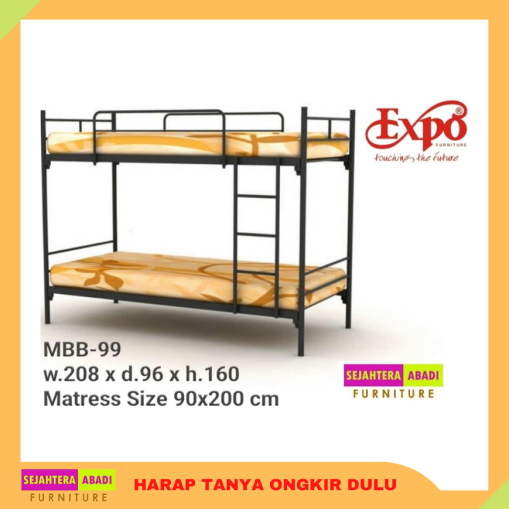 Ranjang Susun Besi Ranjang Tingkat Ranjang Kost Bunk Bed Expo Mb 99 Non Matras Lazada 4397