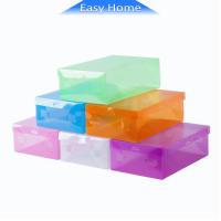 แผ่นกล่องใส่รองเท้าพลาสติกใส กล่องรองเท้าพับได้ กล่องรองเท้า กล่องจัดระเบียบ Colour Transparent Shoe Box