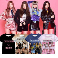 YAYA * Blackpink เสื้อยืดแฟนพิมพ์ลาย3D สำหรับเด็กเสื้อลำลองแขนสั้นฤดูร้อนสำหรับเด็กผู้หญิง