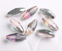 10pcs 18x8mm Oval Tube Faceted Cut Crystal Glass Loose Crafts Beads for Jewelry Making DIY