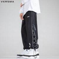 VERSMA ชุดวอร์มแนวสตรีทกางเกงฮาเร็มผู้ชายฮิปฮอปแนวสตรีทแบบผูกเชือกแนวเกาหลีกางเกงวอร์มกางเกงย้อนยุค