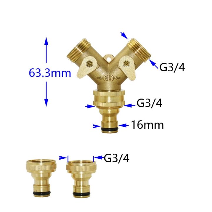 ร้อน-ทองเหลือง3-4-quot-หญิง2-way-สวนแตะน้ำแยก3-4-quot-ชาย-y-ชลประทานวาล์วสวนท่อ-s-plitter-รดน้ำ1ชิ้น