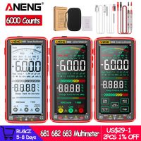 ANENG 681 682 683 6000เครื่องมัลติมิเตอร์แบบดิจิทัลอัจฉริยะ,สามารถชาร์จได้ป้องกันการเผาไหม้เครื่องทดสอบ NCV เครื่องทดสอบไฟฉายจอแบ็คลิสต์ LCD ขนาด5นิ้ว