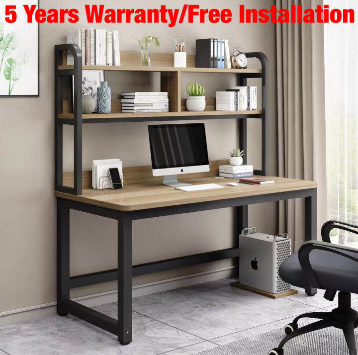 UMD Modern Design Study Table Computer Desk with Builtin Bookshelf (5