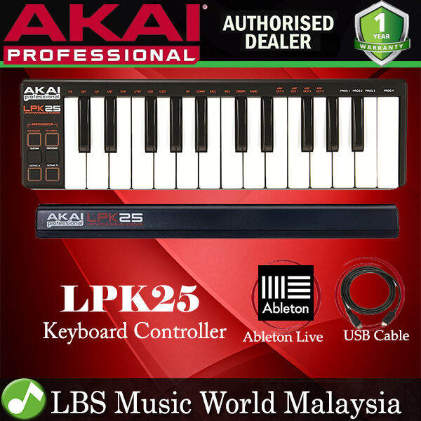 Akai LPK25 25 key USB Keyboard Midi Controller Velocity Sensitive (LPK-25  LPK 25) | Lazada