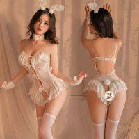 Women Bunny Girl Cosplay Costumes Lace Perspective Hollow Out Bodysuit Sexy Lingerie Porn Erotic Role Play Maid Outfit Underwear