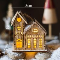 【CC】ﺴ  Decorations Snow Lights Xmas Hanging Ornaments Landscape Decoration Wood Village