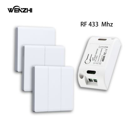 Smart Switch Light DIY Module Receiver 433 Mhz 86 Type Portable RF Wireless Relay Power Remote Control 220V Wall Panel Buttons