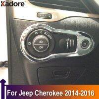 สำหรับ Jeep Cherokee 2014 2015 2016ฝาครอบท่อเครื่องปรับอากาศโครเมียมฝาครอบช่องระบายไฟหน้าเครื่องประดับตกแต่งรถสวิตช์ไฟหน้า