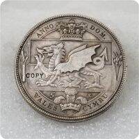 UK 1887 Wales Crown Coin เงิน COPY-vn4958570