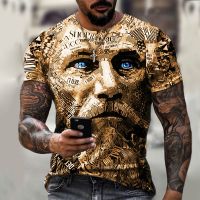 2023 In stock Summer Mens T-Shirt European And American Street  Funny Horror Skull 3D Clothes, Men Loose，Contact the seller to personalize the name and logo