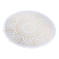 【CC】₪✎  Mandala Round Beach Tapestry Blanket Dry Table Cover Printing