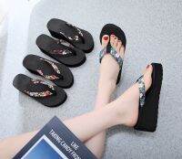 new 2020 ms cool slippers high with thick bottom anti-slip beach flip-flops female students to fashion