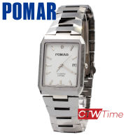 Pomar นาฬิกาข้อมือผู้ชาย สายทังสเตน รุ่น PM77003SS02 (สีเงิน / หน้าปัดสีขาว )