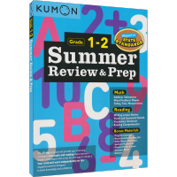 Kumon Summer Review &amp; prep Math &amp; reading g1-2 age 6-8 years old grade 1-2 summer vacation daily practice of mathematics and English Reading Workbook teaching aids official document education original