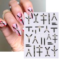 ✕♨℗ Gothic Nails Stiletto 5D Embossed Stickers Black Belt Winter Halloween Pumpkin Skull Spider Web Gel Polish Engraved Nail Decor