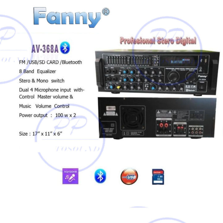 fanny-เครื่องขยายเสียงคาราโอเกะ-bluetooth-usb-mp3-sdcard-รุ่น-av-368a-pt-shop