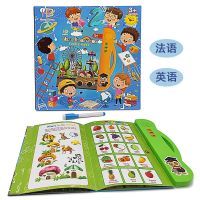 New French Early Education Machine Finger Reading Voice Book Childrens Intelligent Learning Toys French English E-book