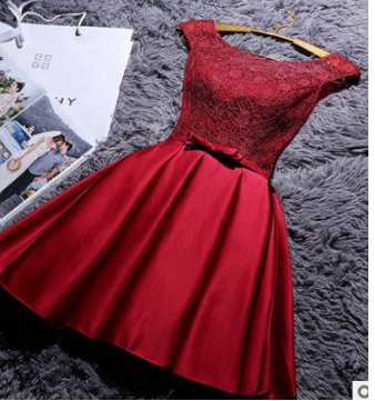 new-short-evening-dress-satin-lace-wine-red-grey-a-line-bride-party-formal-dress-homecoming-graduation-dresses-robe-de-soiree