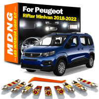 MDNG 10Pcs Canbus สำหรับ Peugeot Rifter Minivan 2018 2019 2020 2021 2022รถ LED ภายในแผนที่โดม Trunk ใบอนุญาตชุดไฟ