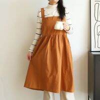 Aprons Cotton Nordic Fashion Simple Solid Color Waterproof Antifouling Enlarged Widened Strap Apron Kitchen Cooking Apron Dress Aprons