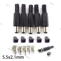 12V 5.5*2.1MM DC Male Plugs DC022 DC099 Power Socket Female Jack Screw Nut Panel Mount Connector Panel diy plug 5.5 x 2.1mm W6TH