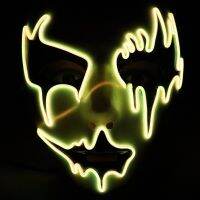 Spot Halloween หน้ากากเรืองแสง Masquerade LED Scare คอสเพลย์ Cheering Atmosphere Props Color Pattern