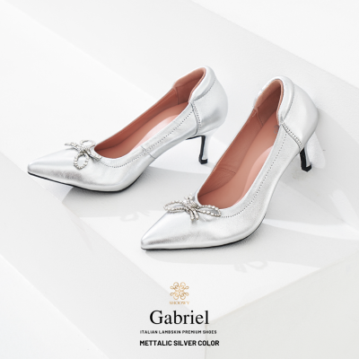 รองเท้าหนังแกะ รุ่น Gabriel Metallic Silver color (สีเงิน)