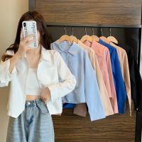 เสื้อเชิ้ตแขนยาว สีขาว สไตล์ฝรั่งเศส เหมาะกับฤดูใบไม้ร่วง สําหรับผู้หญิง 9143