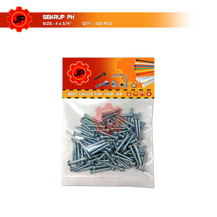 SEKRUP PH 4 x 3/4 - SKRUP PH 4x3/4 BAUT TAPPING ISI 100 PCS | Lazada
