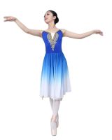 Childrens Performance Clothes Ballet Skirt Practicing Clothes Fluffy Skirt Girls Performance Clothes Sky Blue Princess Skirt